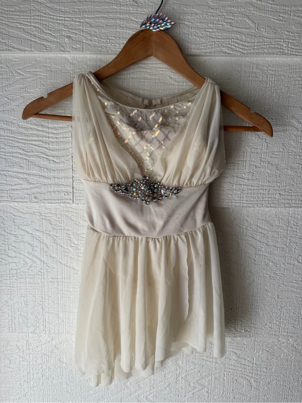 Weissman Girls Ivory Sequin Fairy Angel Princess Halloween Costume Size IC